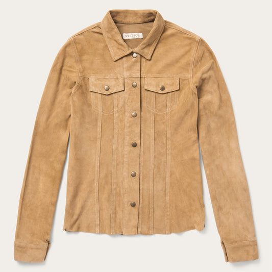 Brown Suede Denim Shirt Jacket / Stetson