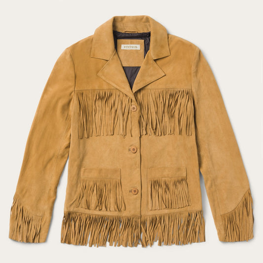 Tan Fringe Suede Jacket / Stetson