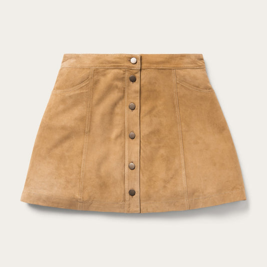 Brown Lamb Suede Gored Skirt / Stetson