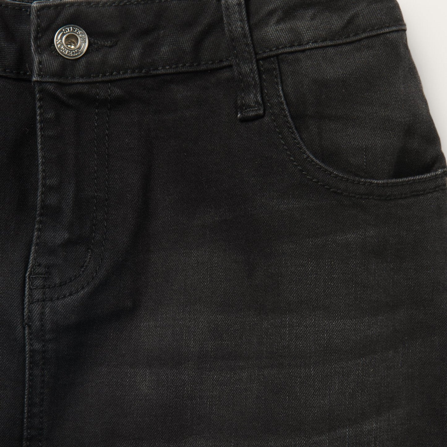 Black Black Denim 5-Pocket Skirt / Stetson