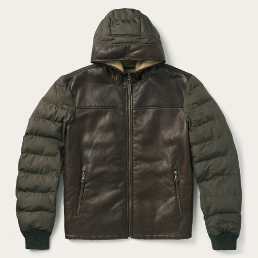 Brown Stetson Hooded Suede Jacket / Stetson