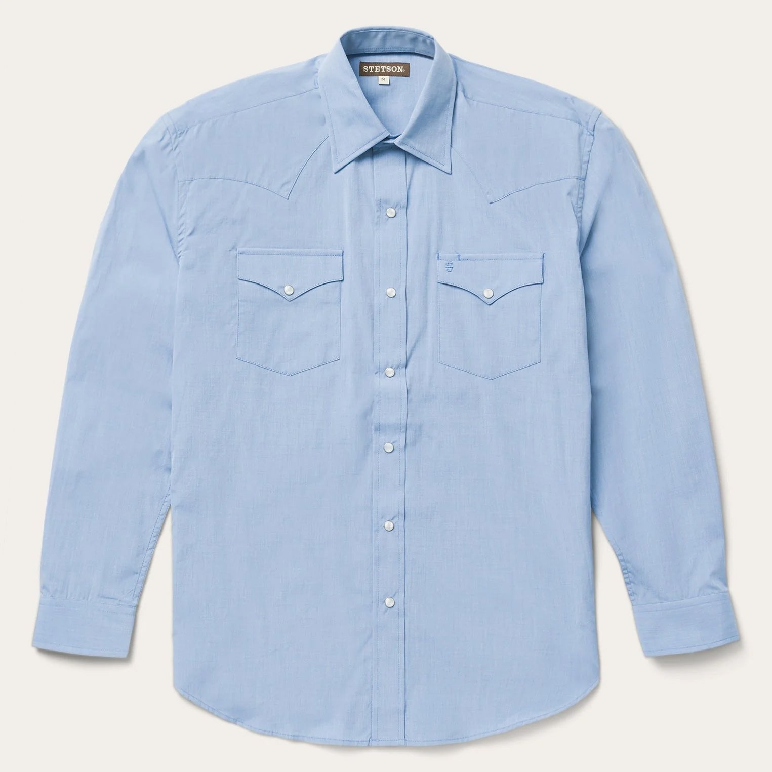 Blue Blue End On End Solid Shirt / Stetson