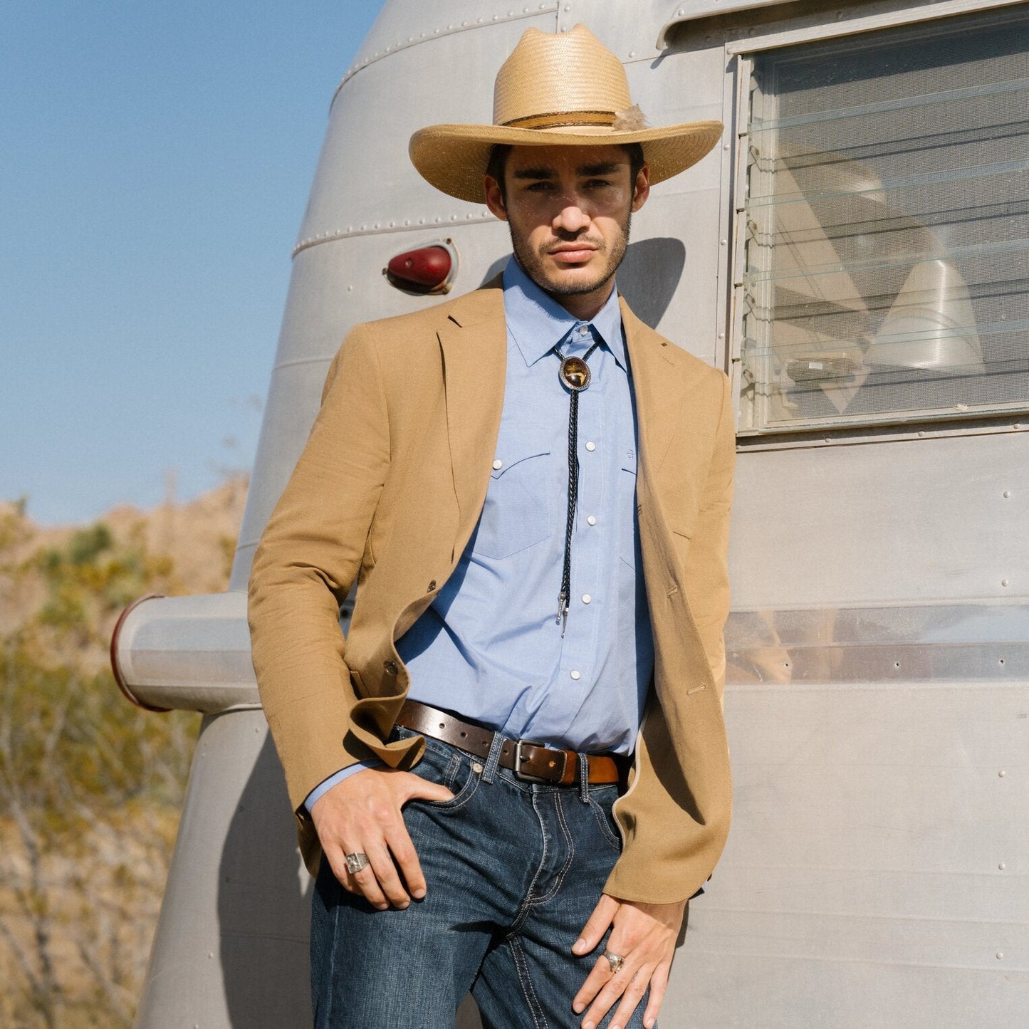 Blue Blue End On End Solid Shirt / Stetson