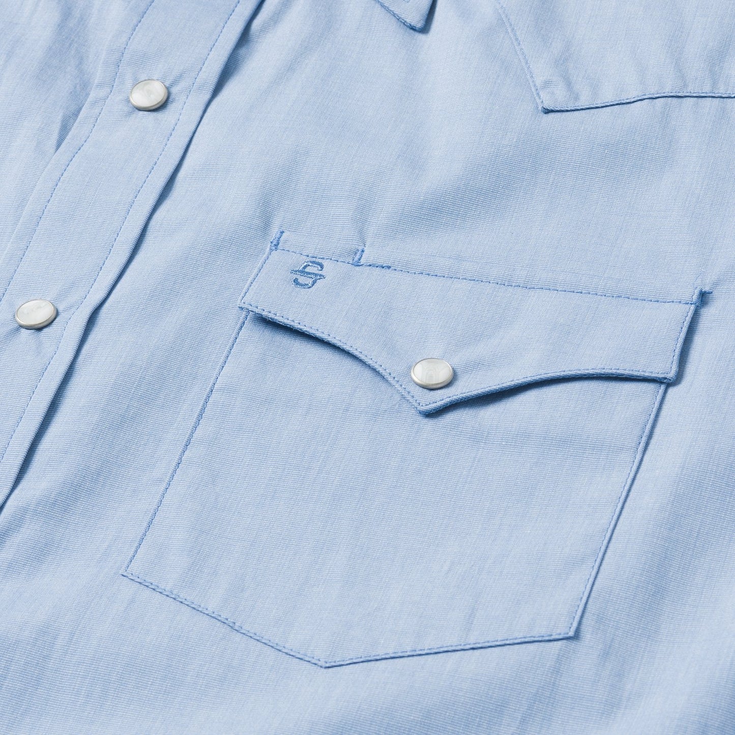 Blue Blue End On End Solid Shirt / Stetson