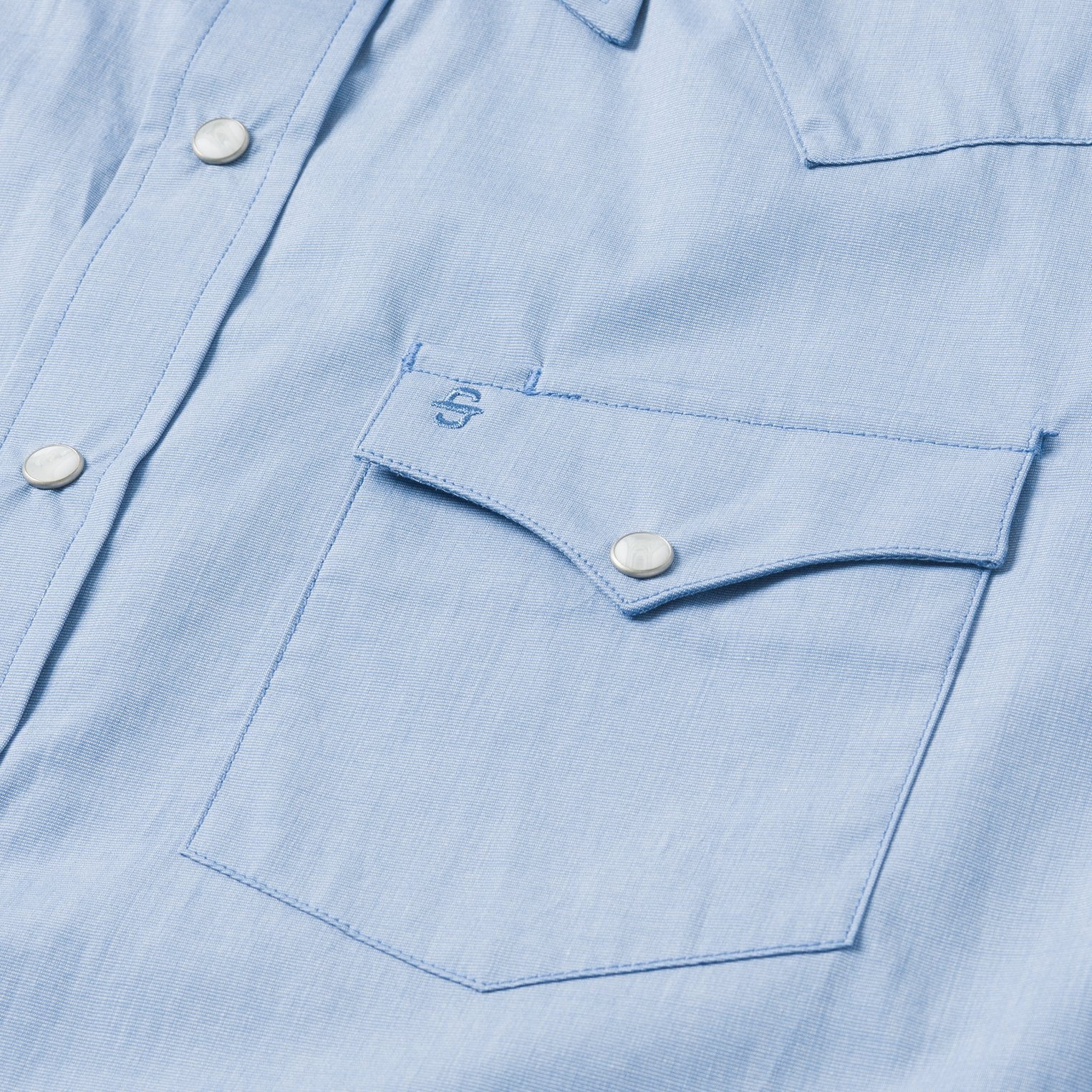 Blue Blue End On End Solid Shirt / Stetson