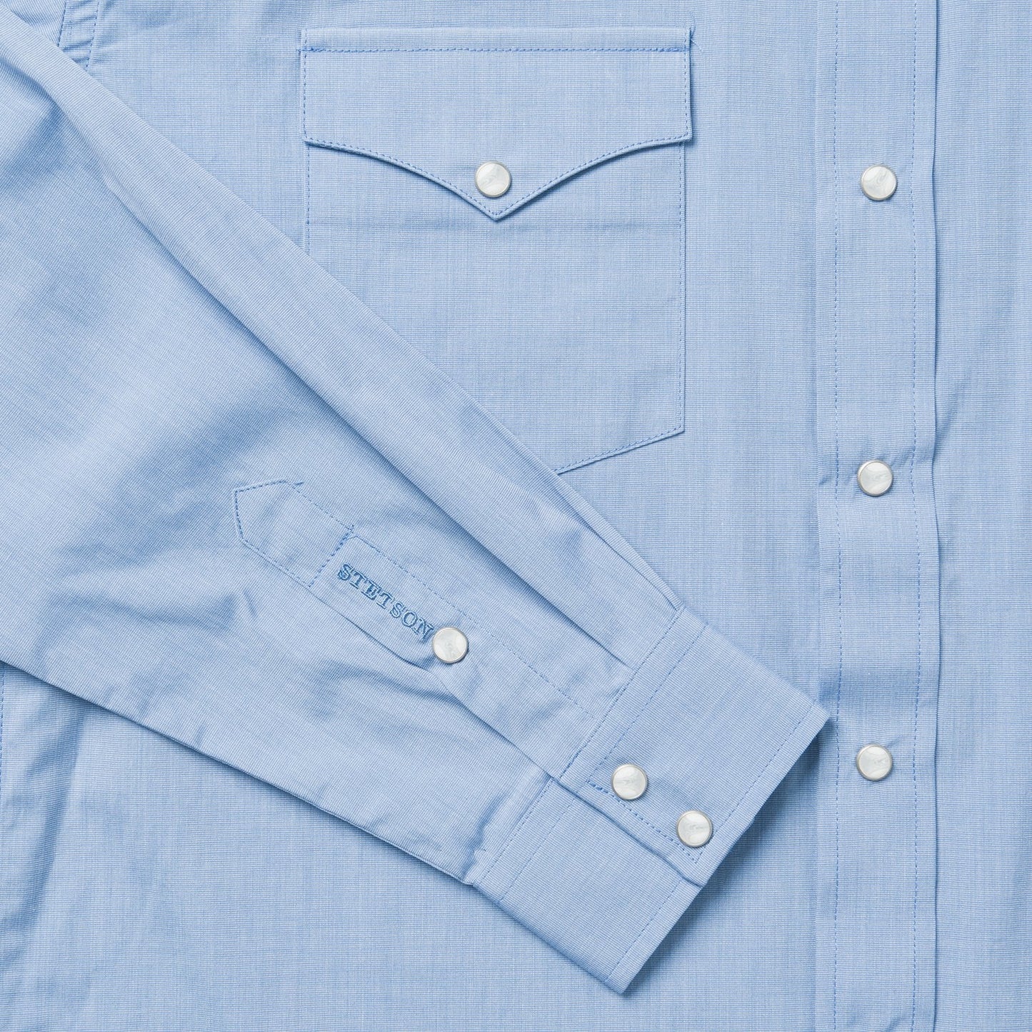 Blue Blue End On End Solid Shirt / Stetson