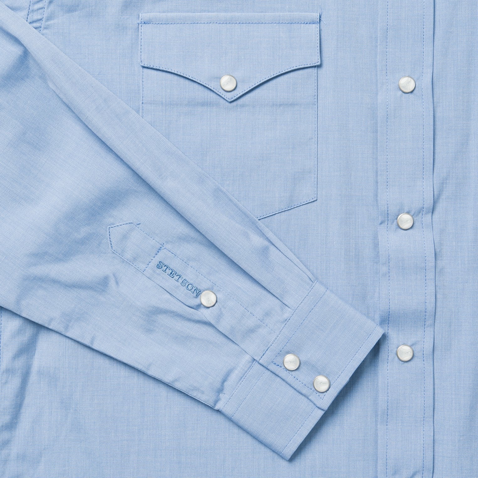 Blue Blue End On End Solid Shirt / Stetson