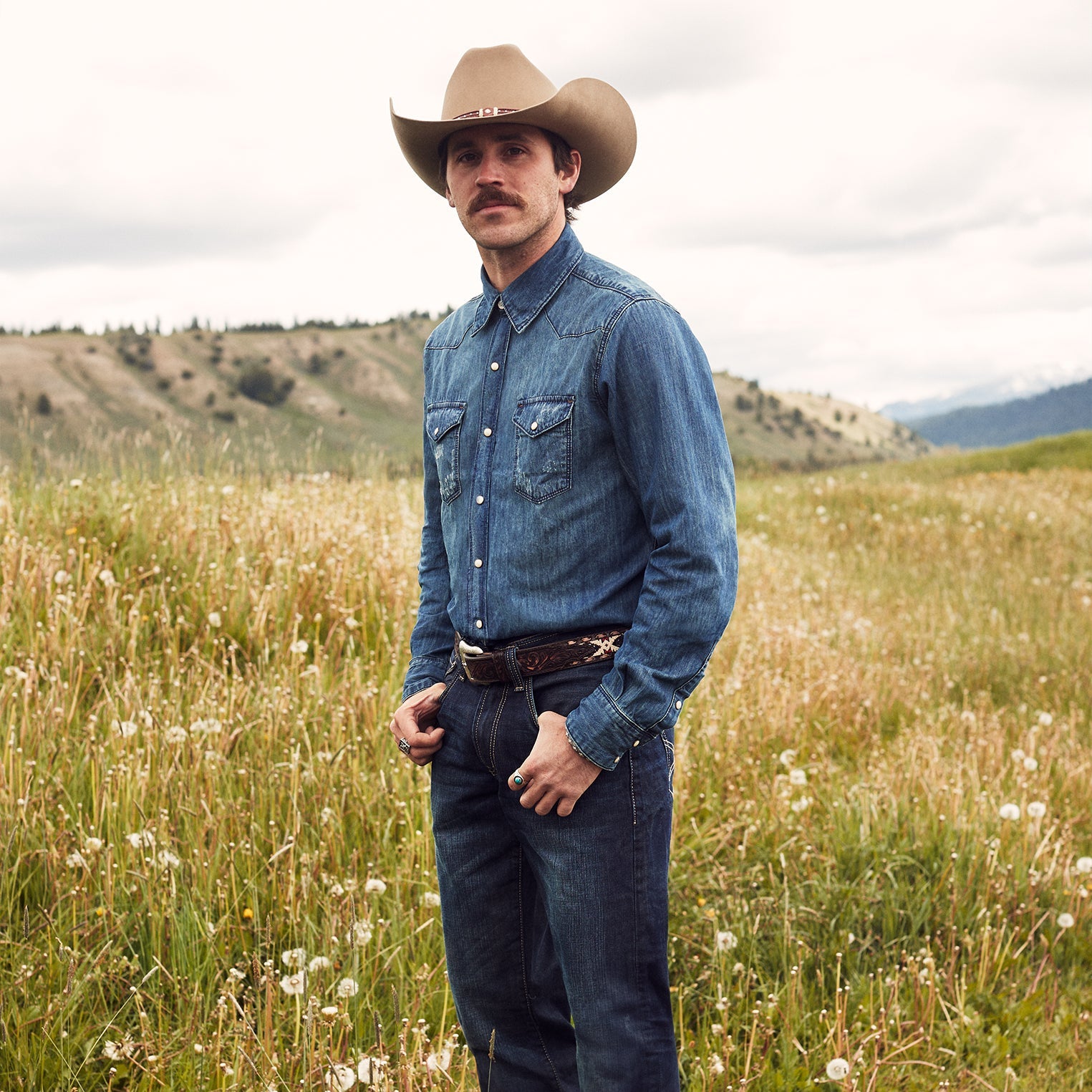 Blue Medium Blue Denim Shirt / Stetson