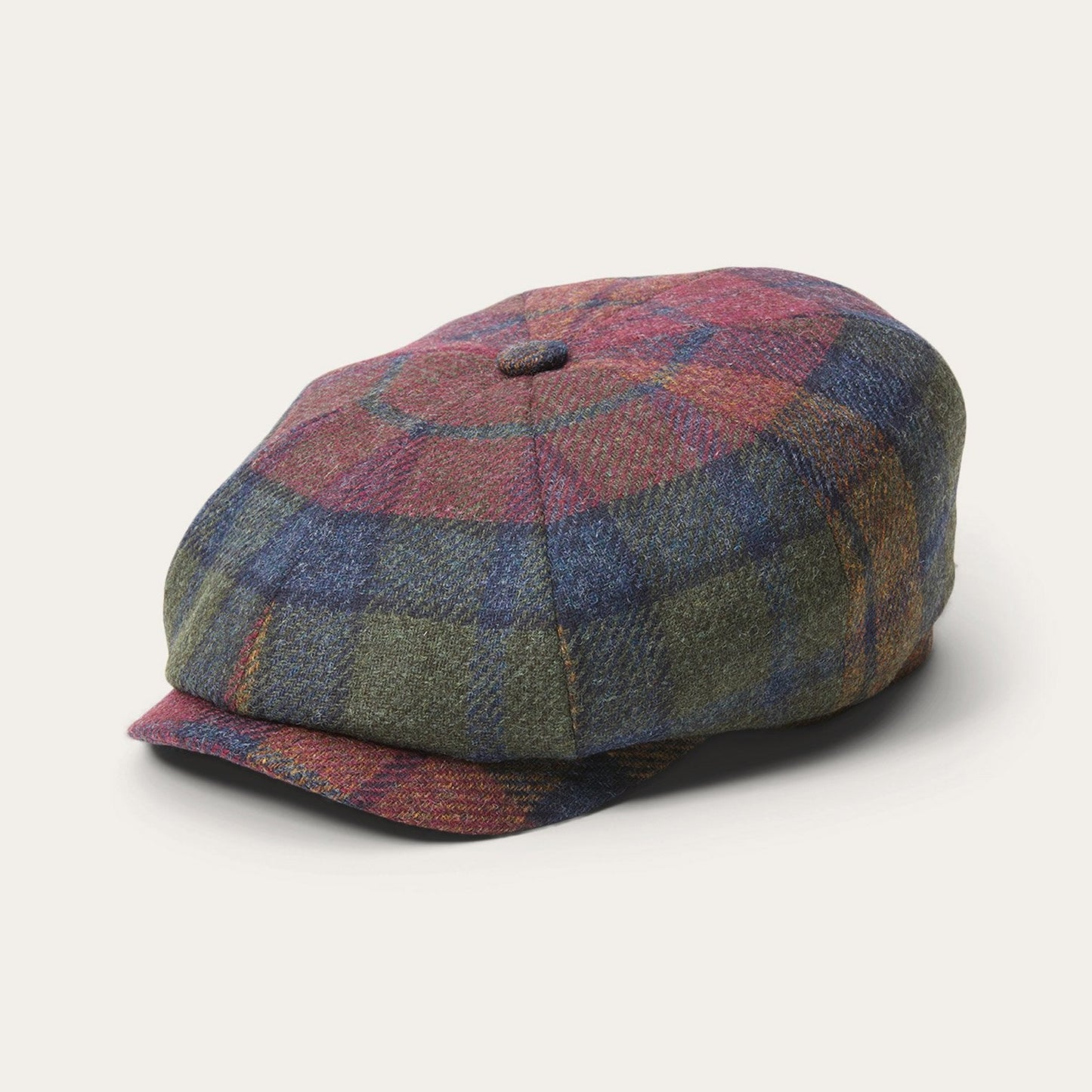 Wine/Green/Blue Check Hatteras Virgin Wool / Stetson