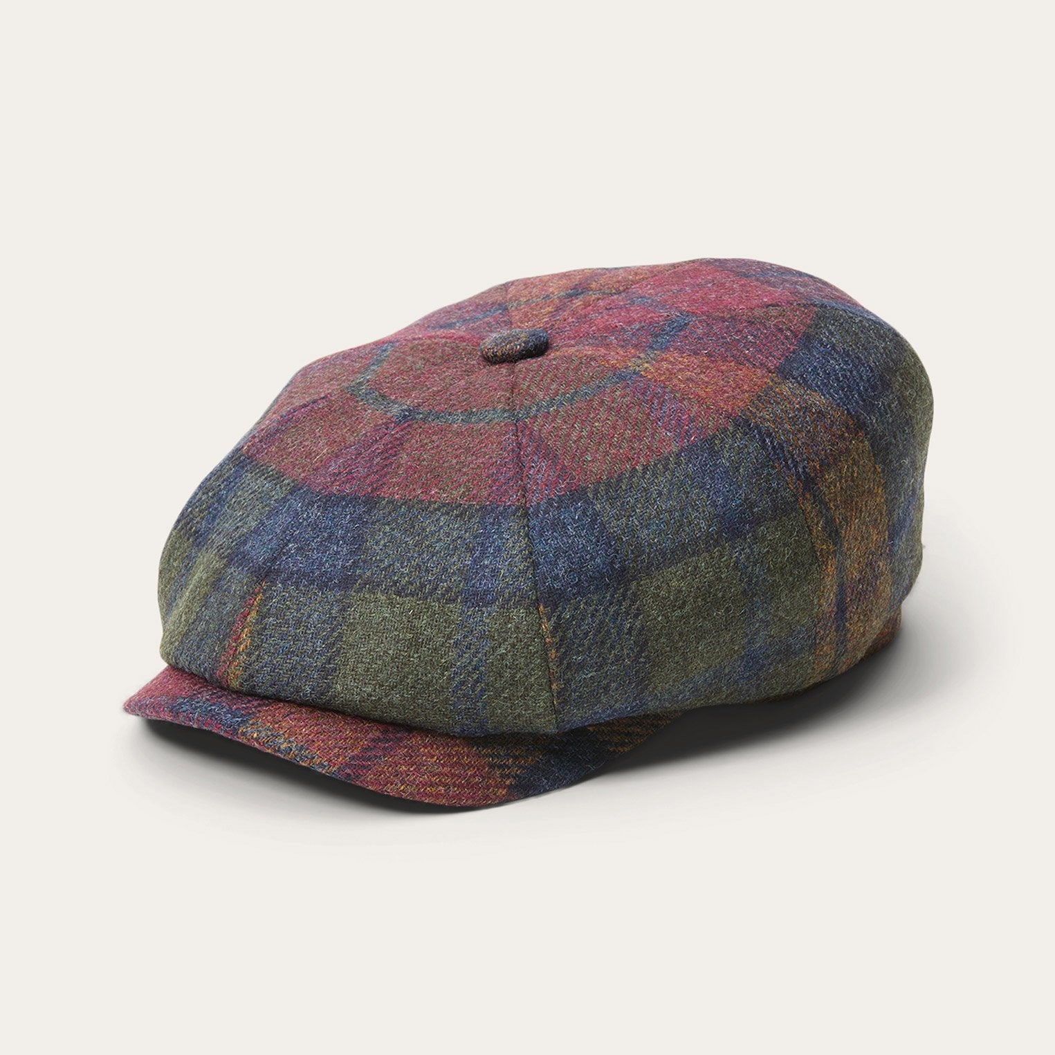 Wine/Green/Blue Check Hatteras Virgin Wool / Stetson