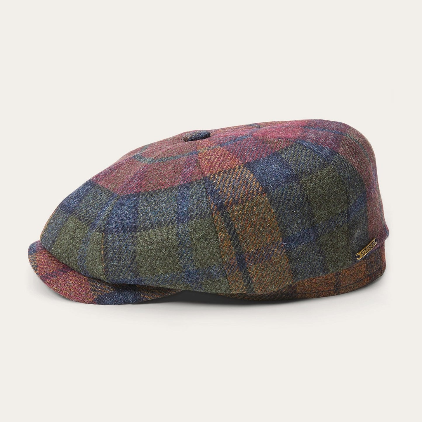 Wine/Green/Blue Check Hatteras Virgin Wool / Stetson