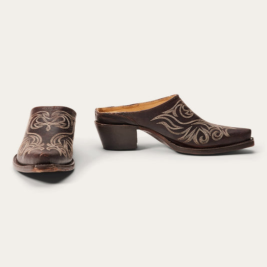 Brown Adley Vintage Finished Leather Mules / Stetson