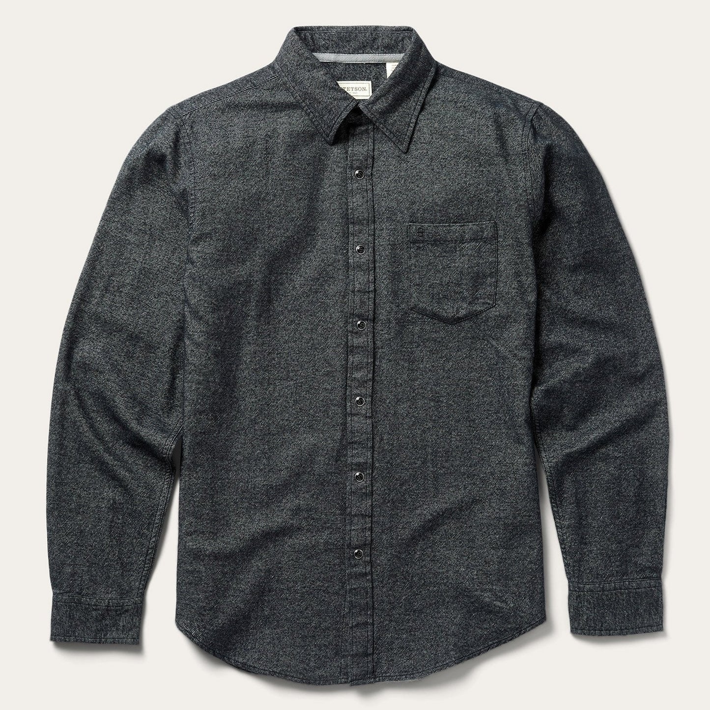 Black Brushed Twill Western Shirt / Stetson