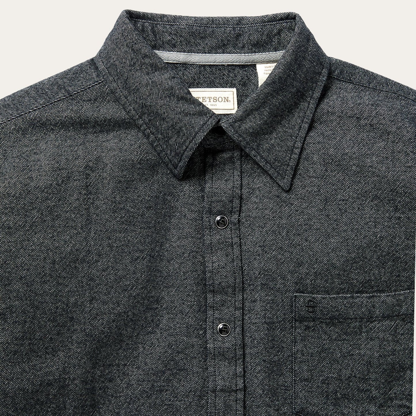 Black Brushed Twill Western Shirt / Stetson