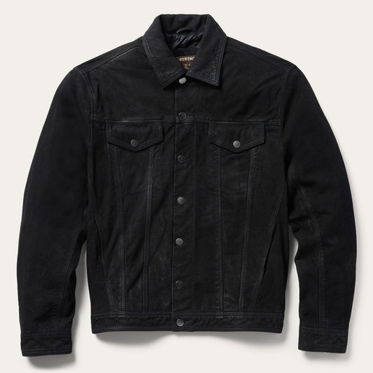 Black Leather Jean Jacket / Stetson
