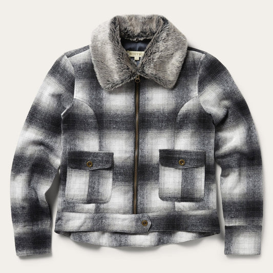 Black Plaid Cropped Jacket / Stetson