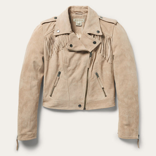 Tan Premium Suede Moto Jacket / Stetson
