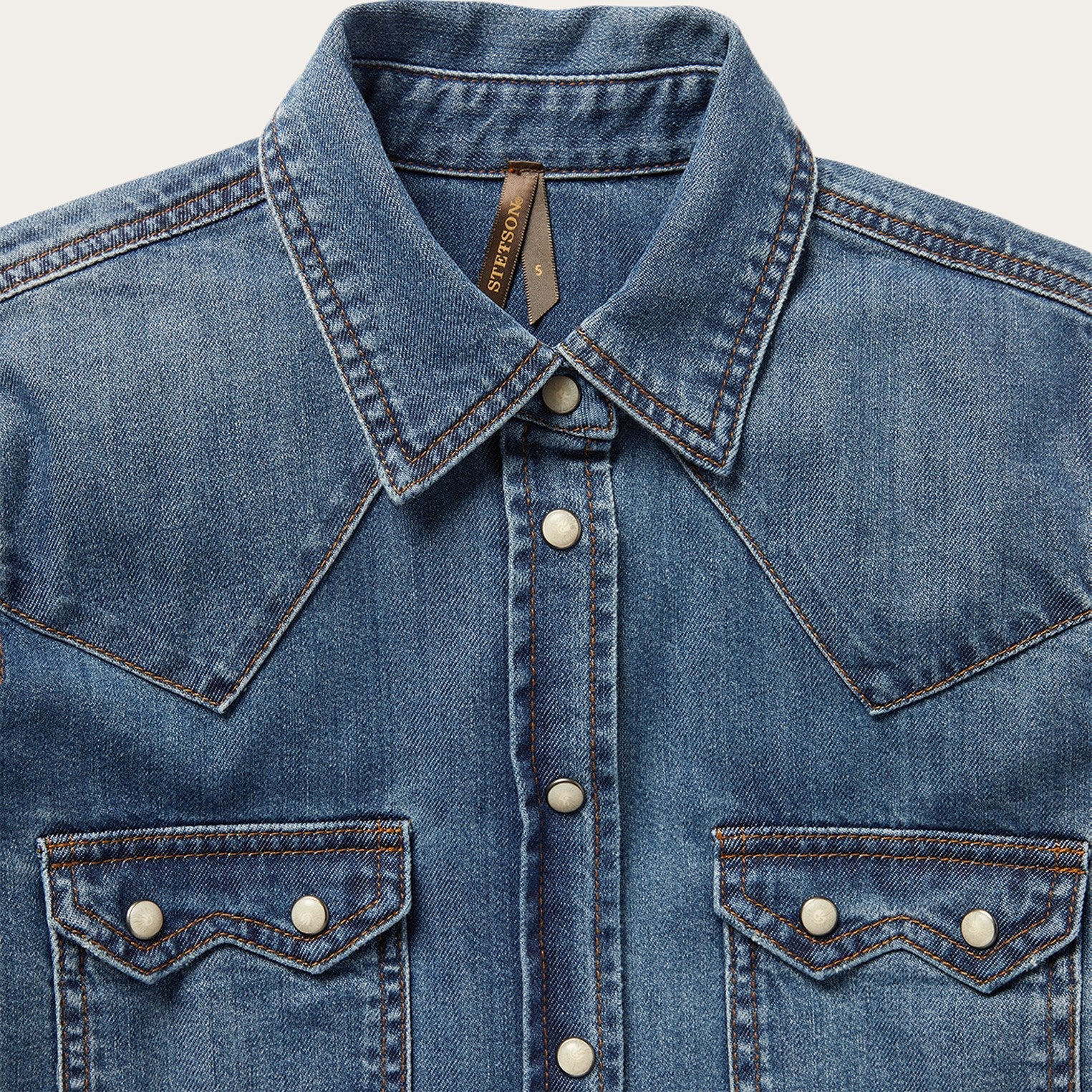 Blue Distressed Denim Shirt / Stetson