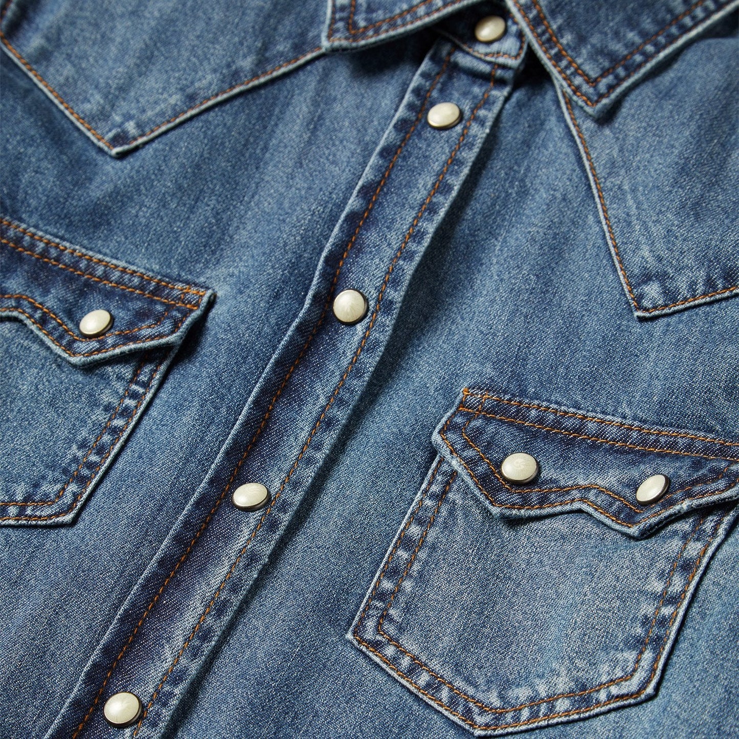 Blue Distressed Denim Shirt / Stetson