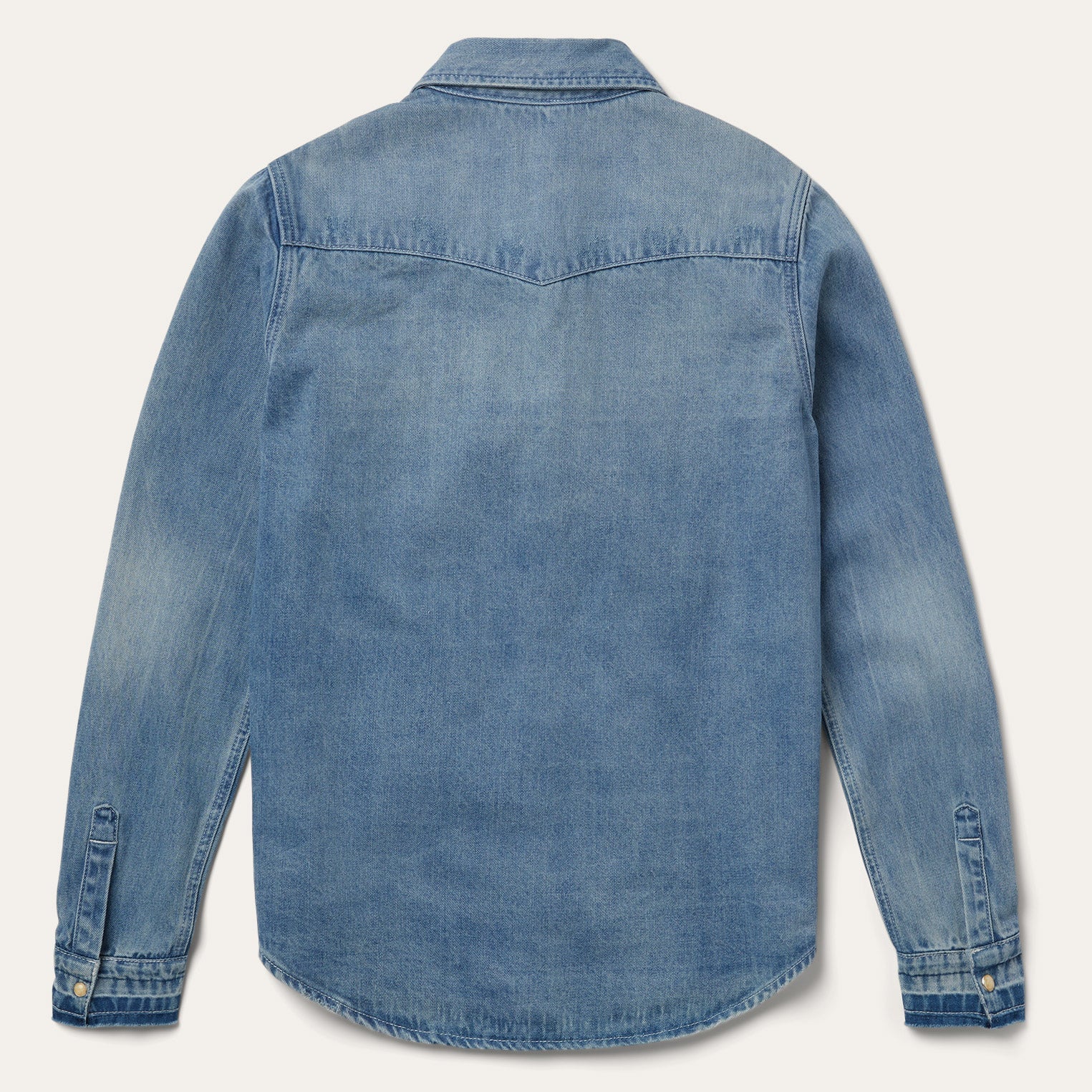 Blue Loose Fit Denim Snap-Front Shirt / Stetson