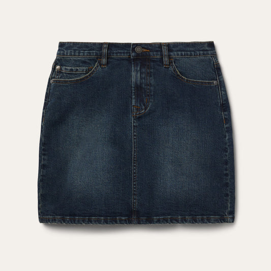 Blue Stretch Denim 5-Pocket Skirt / Stetson