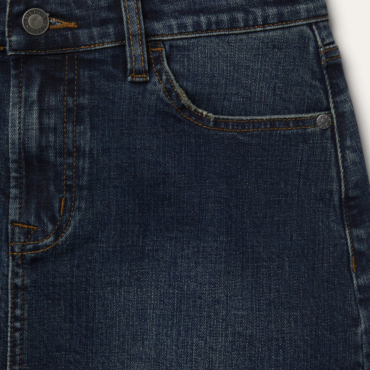 Blue Stretch Denim 5-Pocket Skirt / Stetson