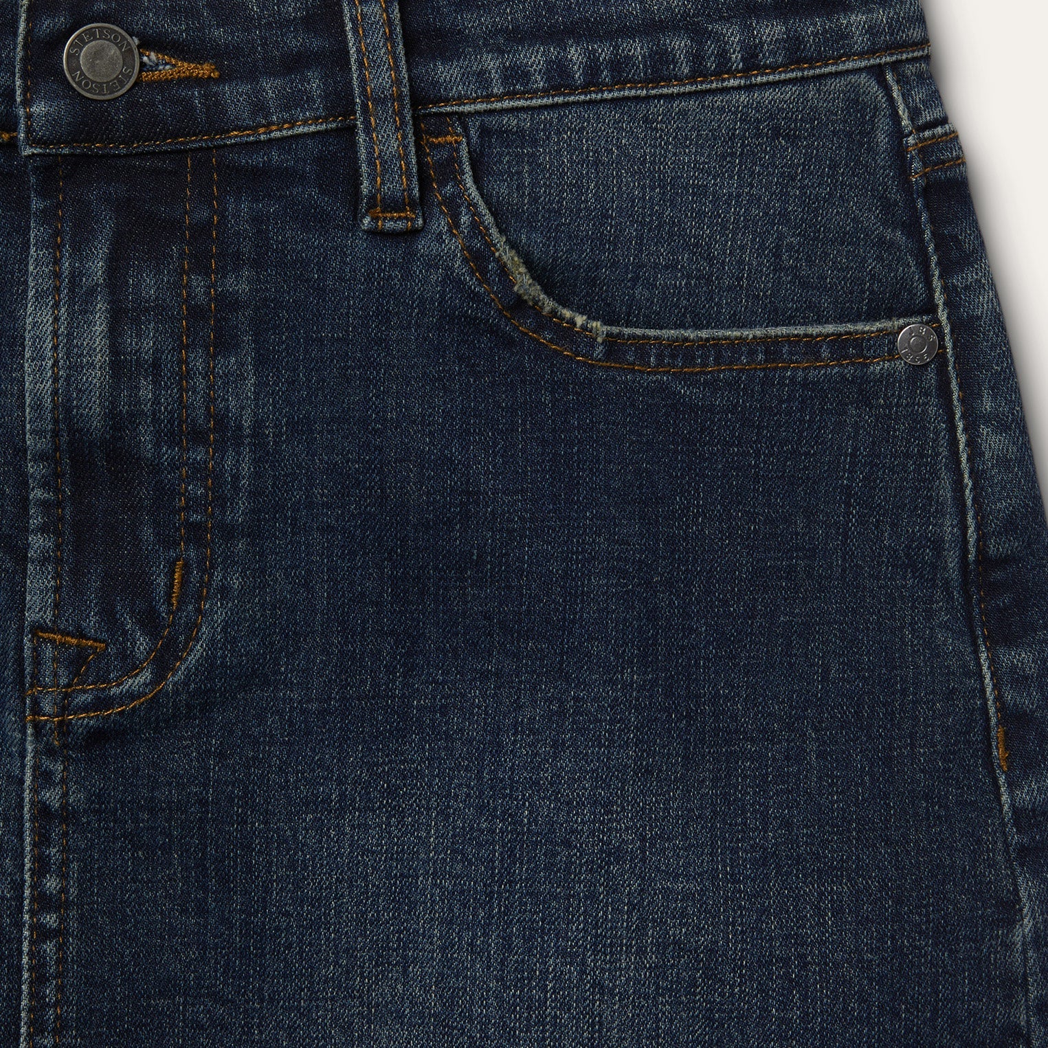 Blue Stretch Denim 5-Pocket Skirt / Stetson