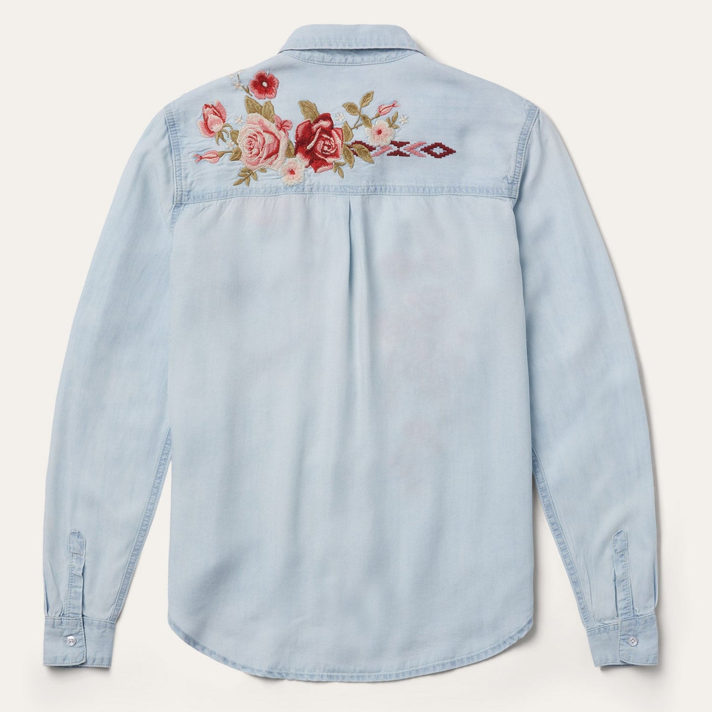 Blue Long-Sleeved Embroidered Shirt / Stetson
