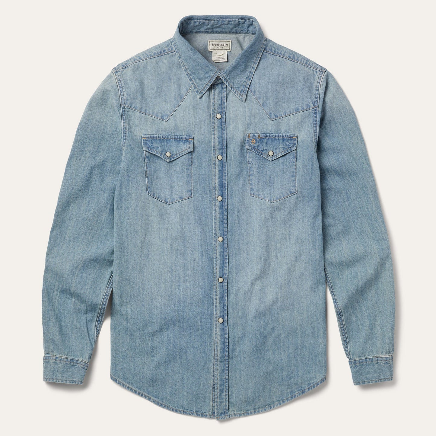 Blue Long-Sleeved Denim Shirt / Stetson