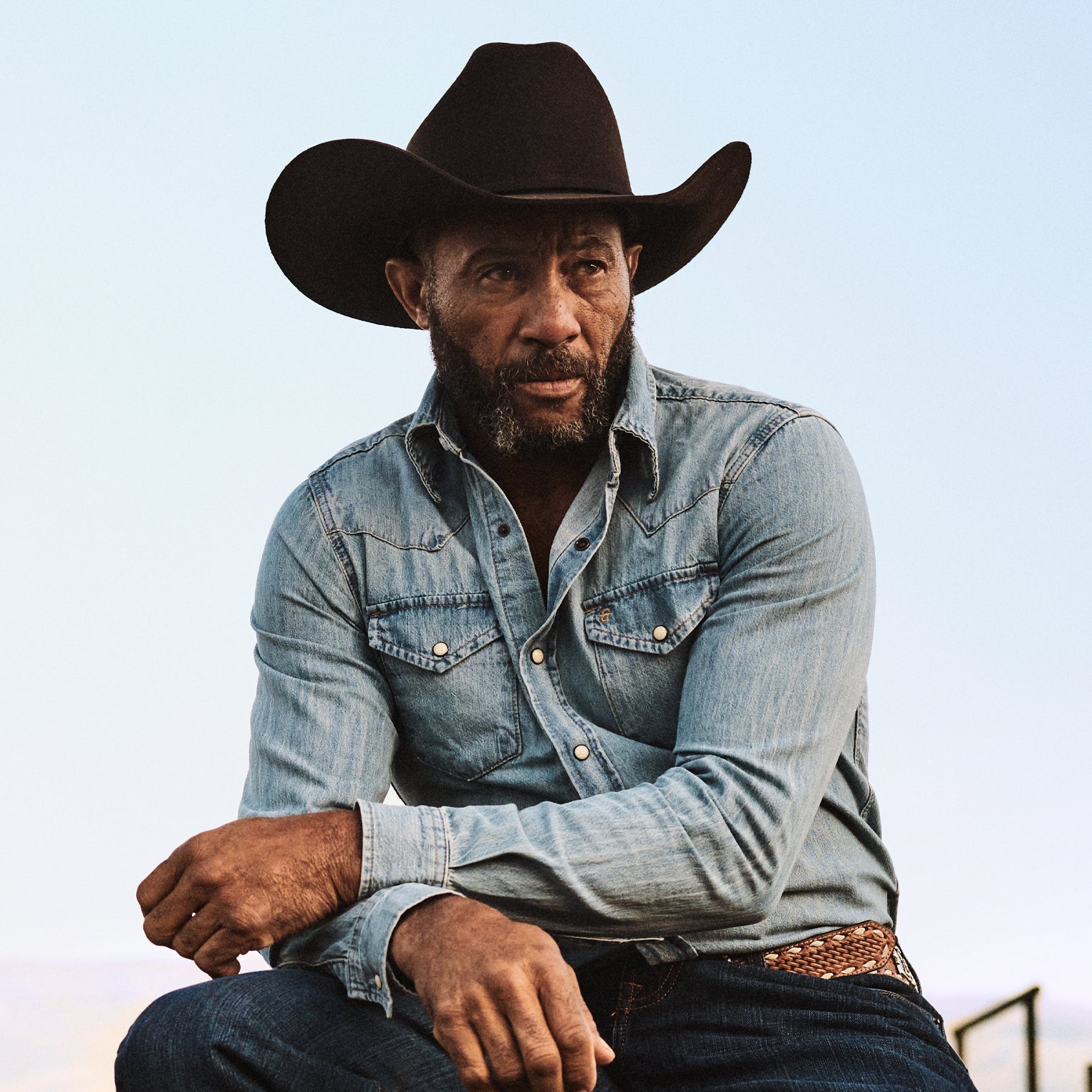Blue Long-Sleeved Denim Shirt / Stetson