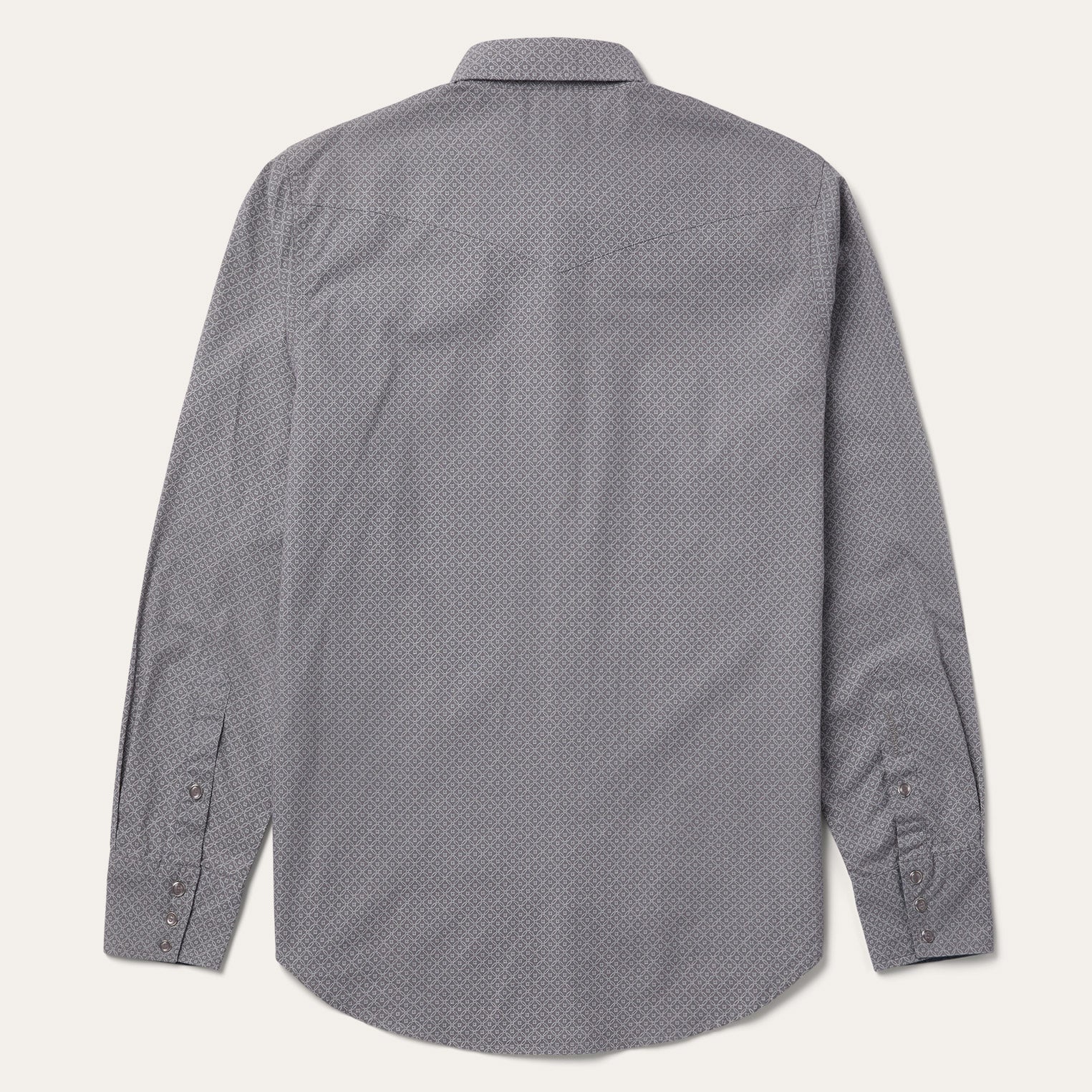 Grey Diamond Print Western Shirt / Stetson