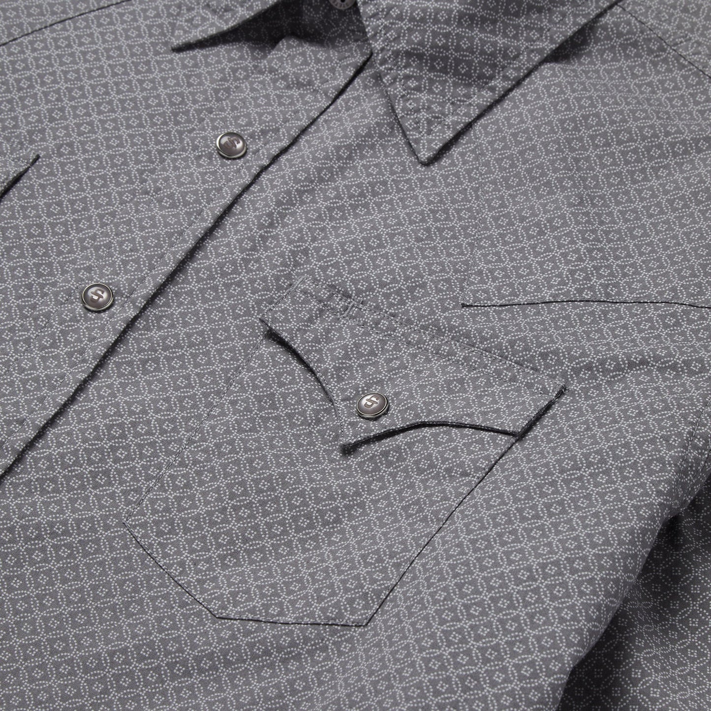 Grey Diamond Print Western Shirt / Stetson