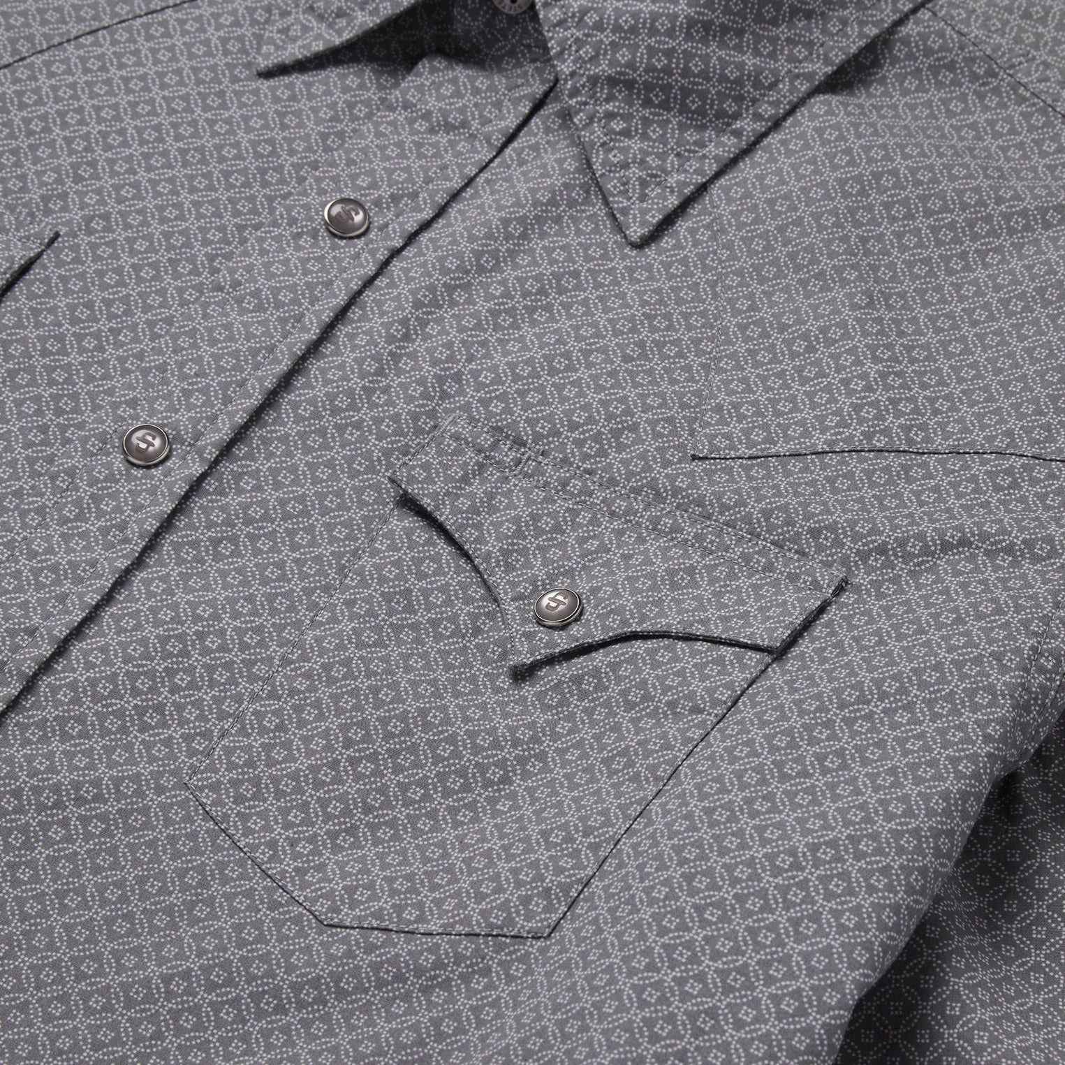Grey Diamond Print Western Shirt / Stetson