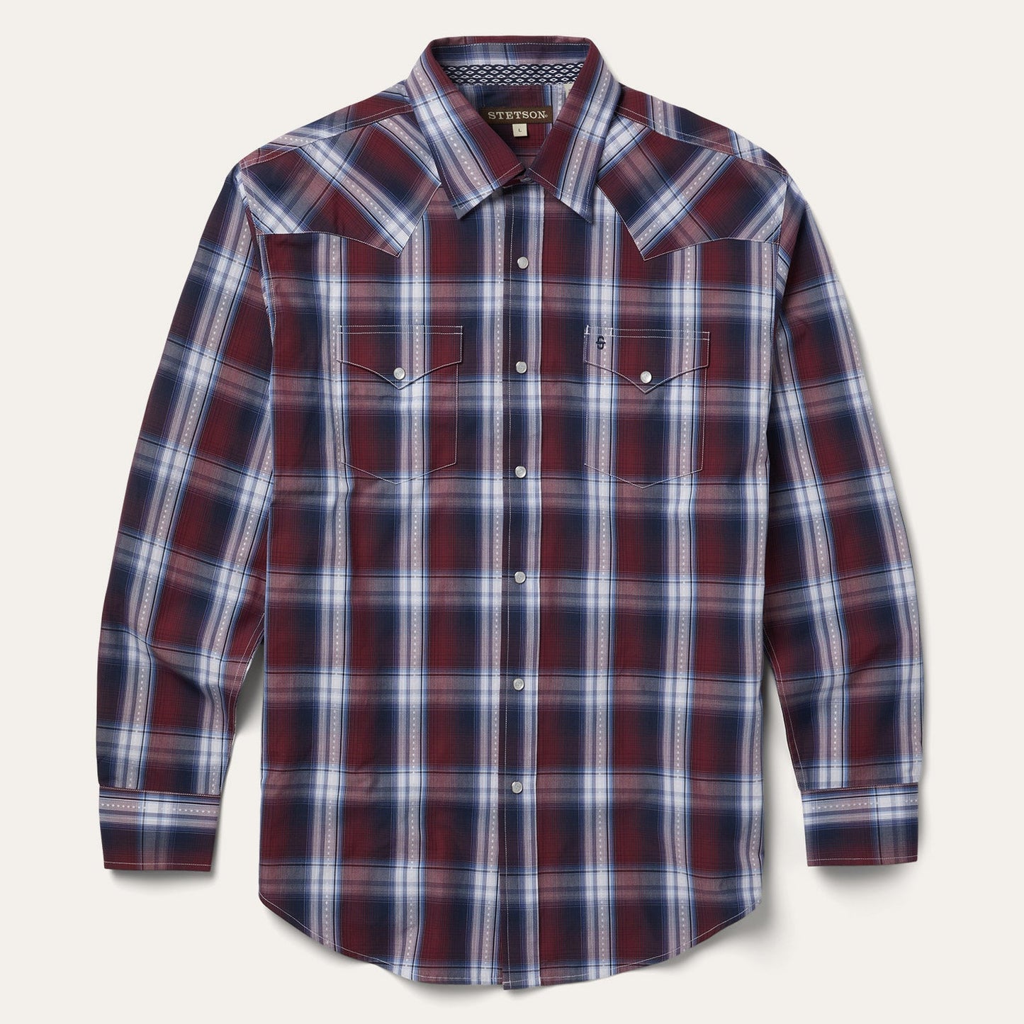Wine Good Luck Plaid Western Shirt / Stetson