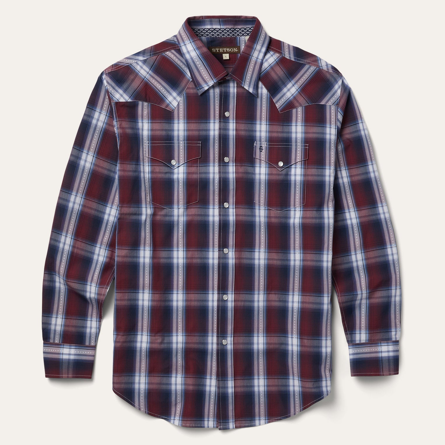 Wine Good Luck Plaid Western Shirt / Stetson