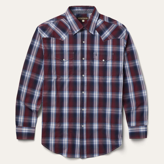 Wine Good Luck Plaid Western Shirt / Stetson
