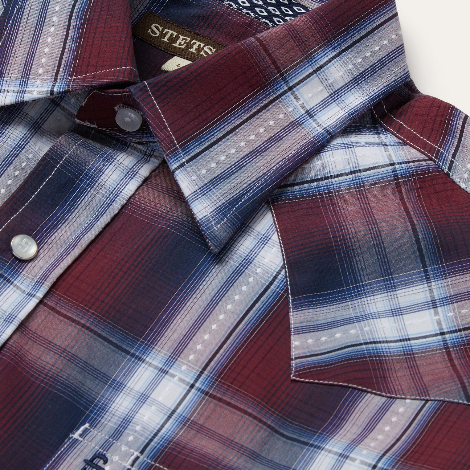 Wine Good Luck Plaid Western Shirt / Stetson