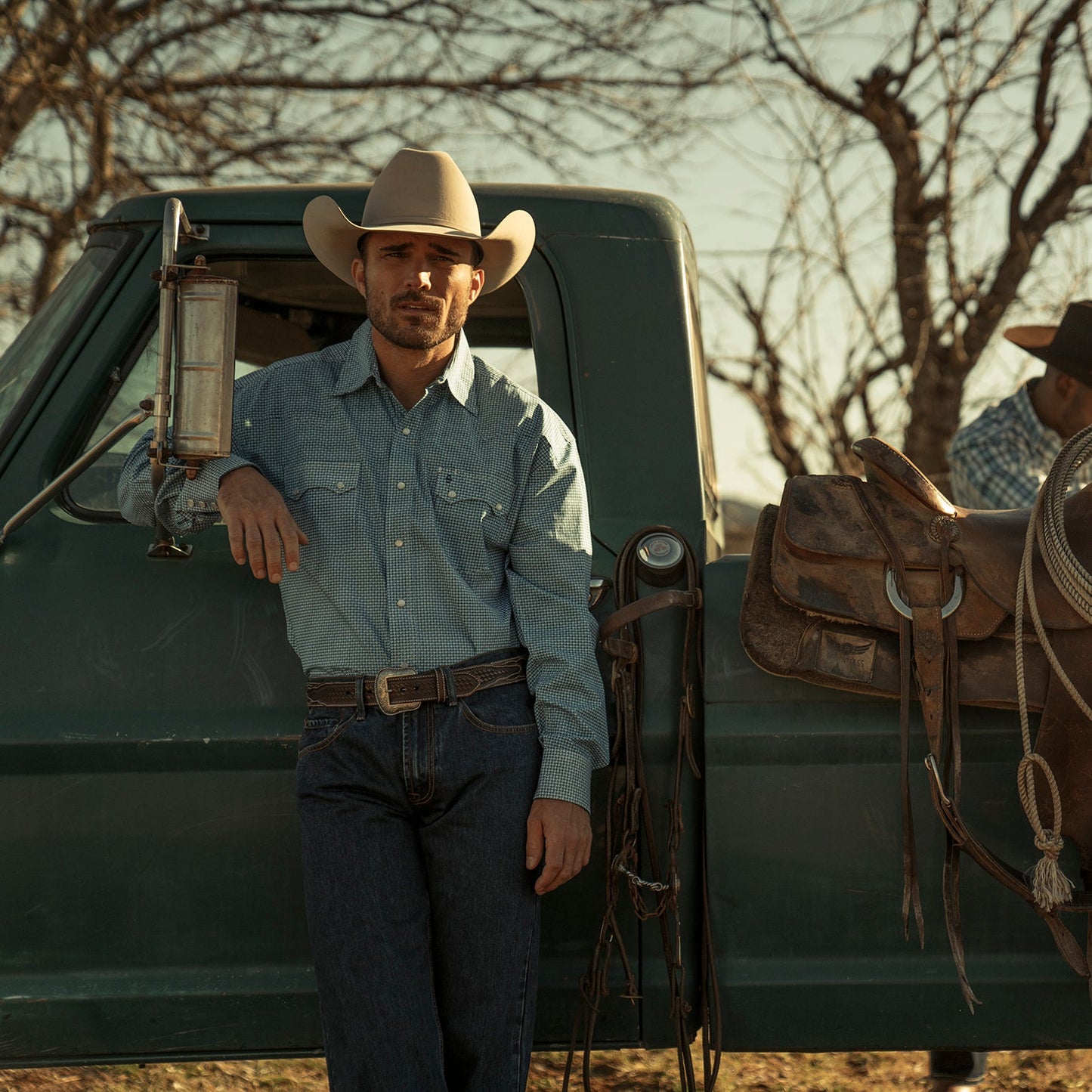 Blue Micro Print Western Shirt / Stetson