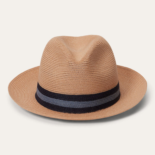 Turquoise Triad Straw Fedora / Stetson