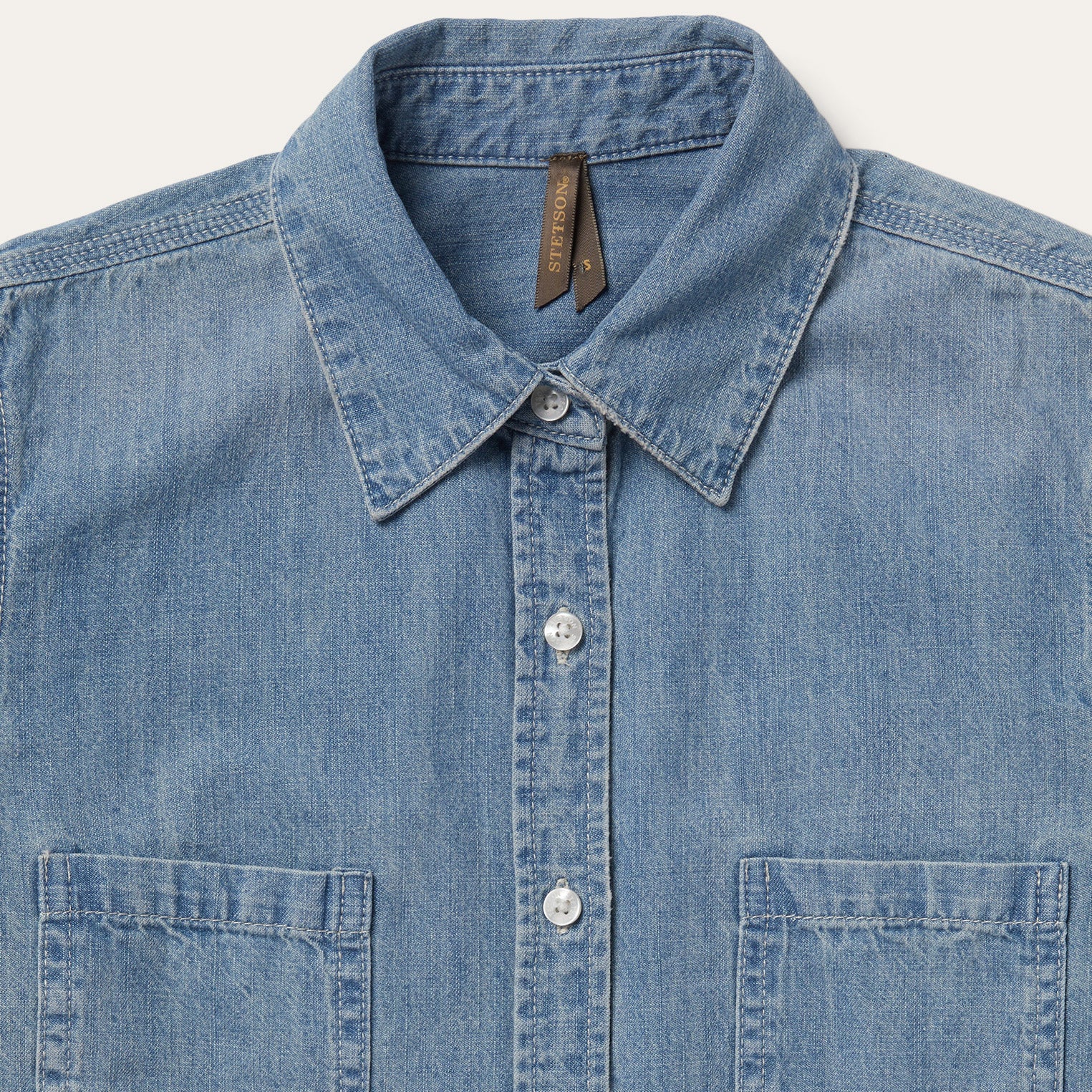 Blue Long-Sleeved Denim Shirt / Stetson