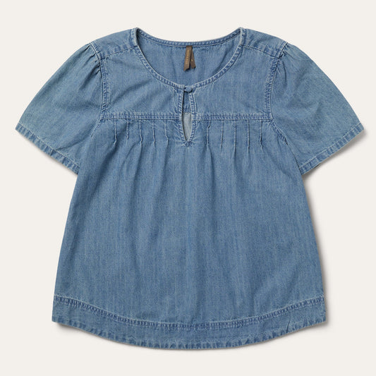 Blue Short-Sleeved Denim Blouse / Stetson