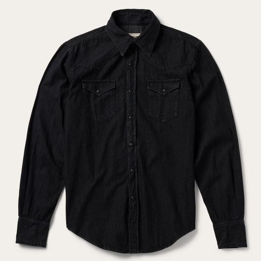 Black Modern Denim Western Shirt / Stetson