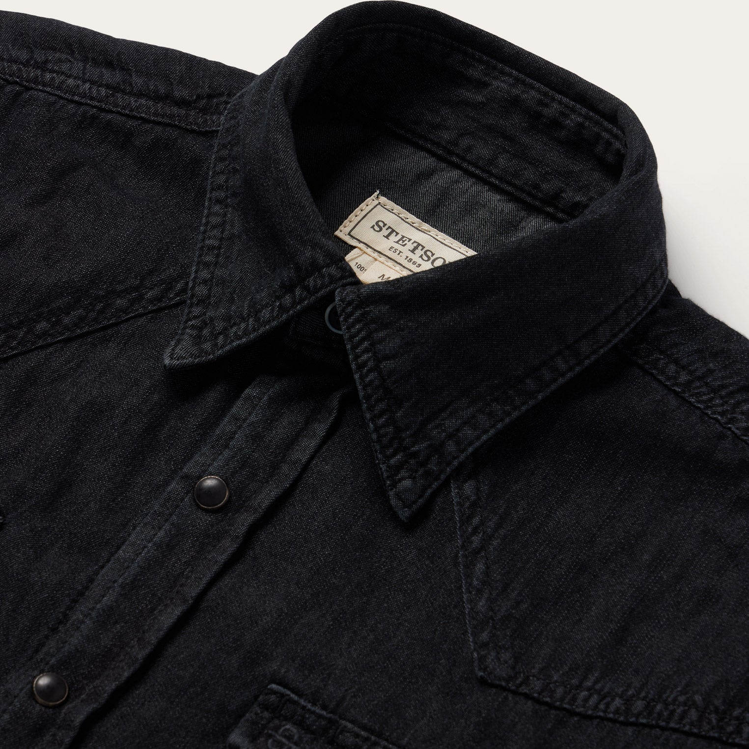 Black Modern Denim Western Shirt / Stetson