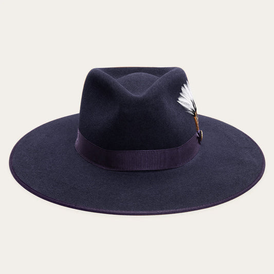Navy Midtown Wide Flat Brim Hat / Stetson