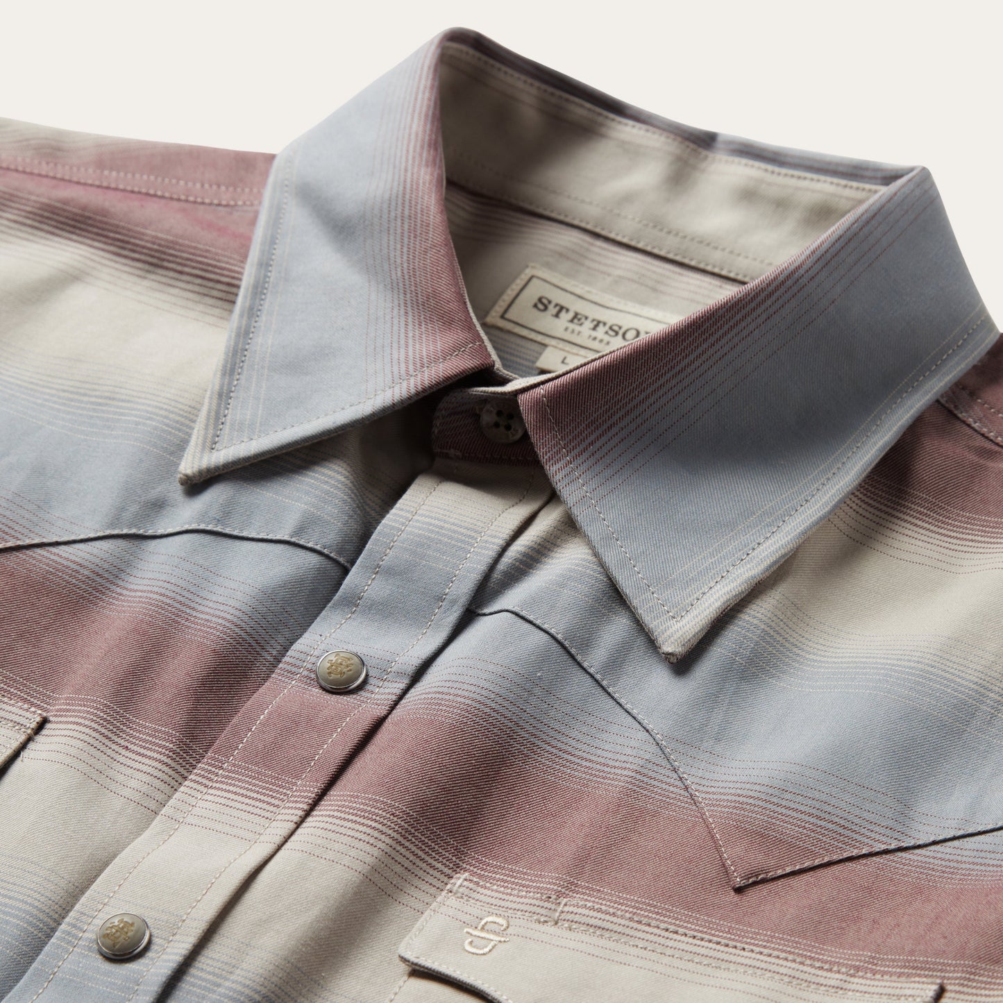 Wine Ombre Stripe Twill Shirt / Stetson