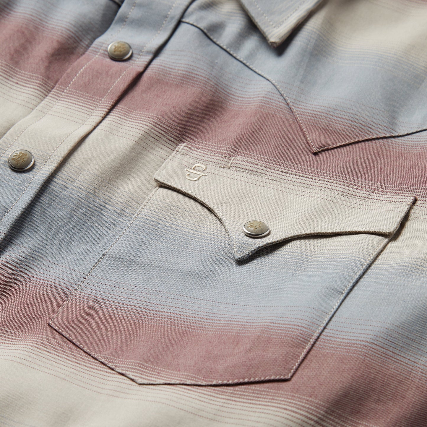Wine Ombre Stripe Twill Shirt / Stetson