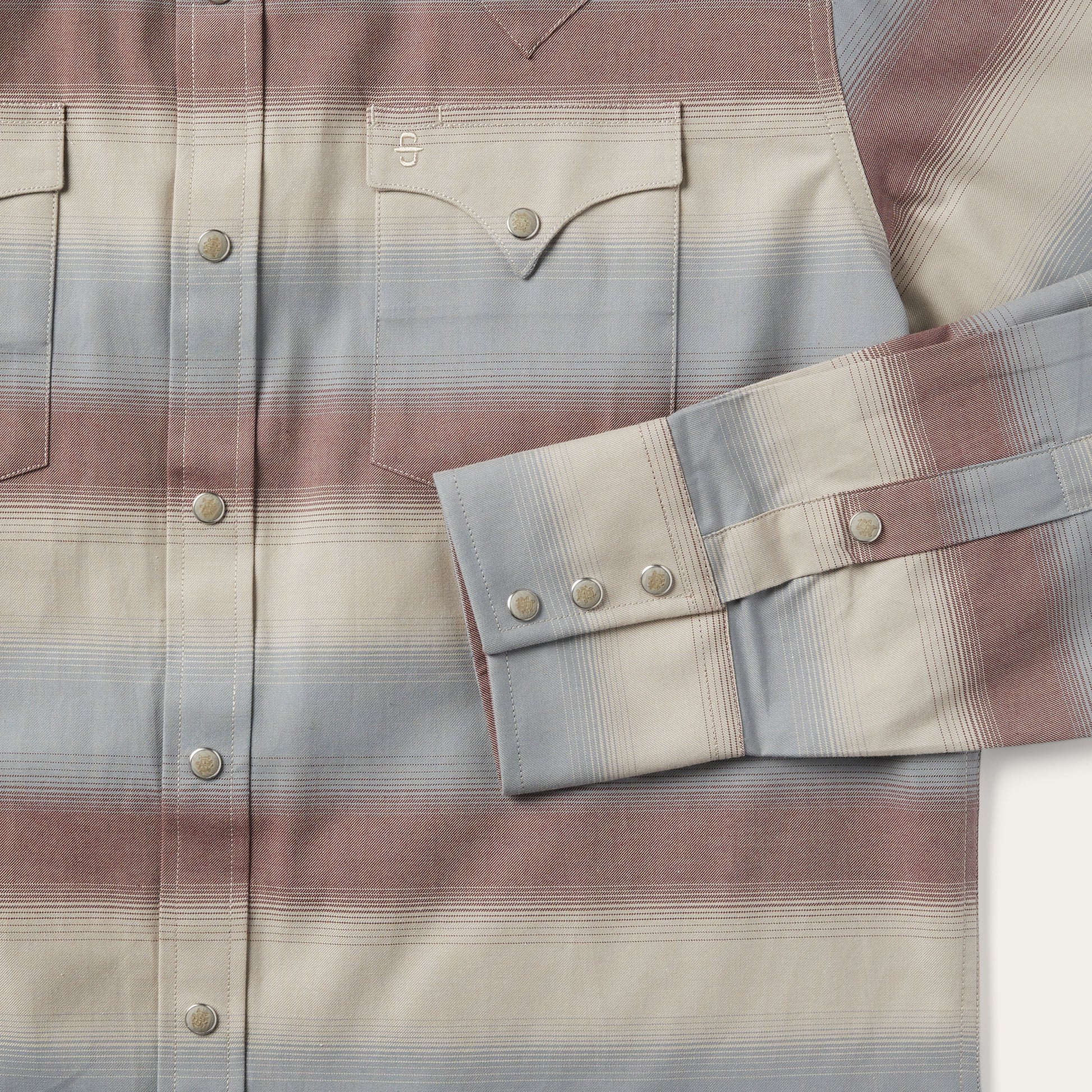 Wine Ombre Stripe Twill Shirt / Stetson