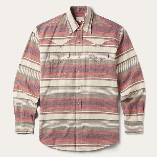 Red Brushed Twill Striped Shirt / Stetson