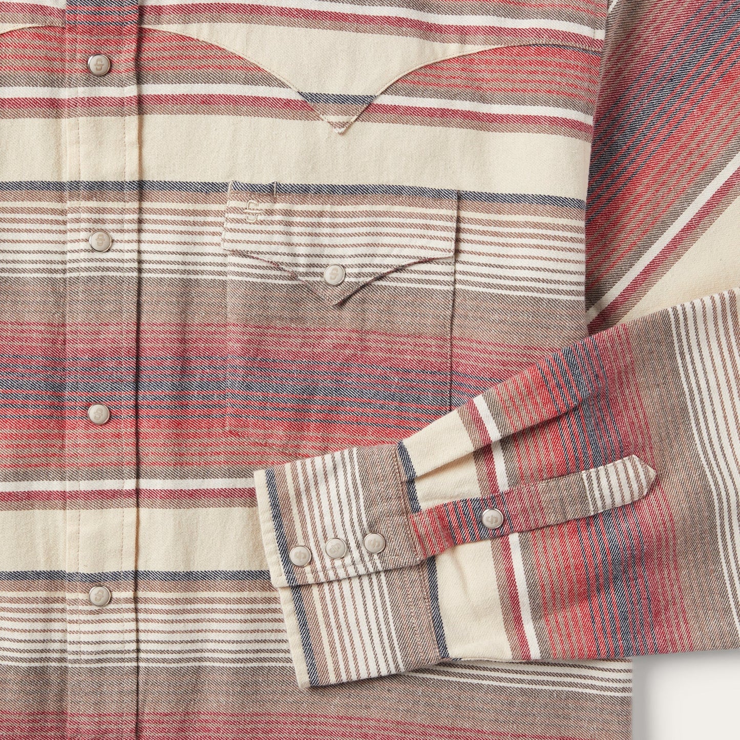 Red Brushed Twill Striped Shirt / Stetson