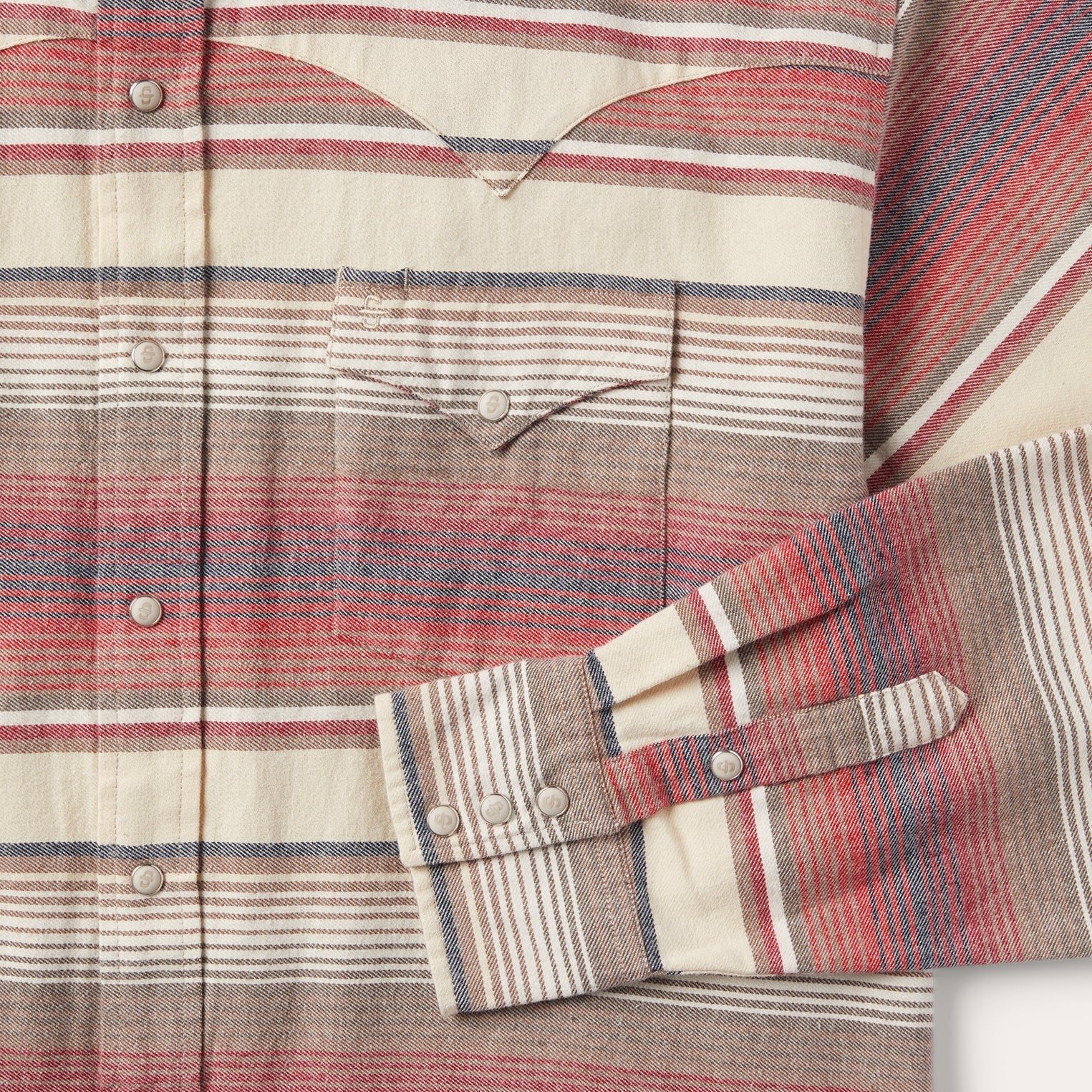 Red Brushed Twill Striped Shirt / Stetson